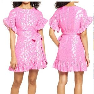 Darlah Metallic Leopard Silk Dress